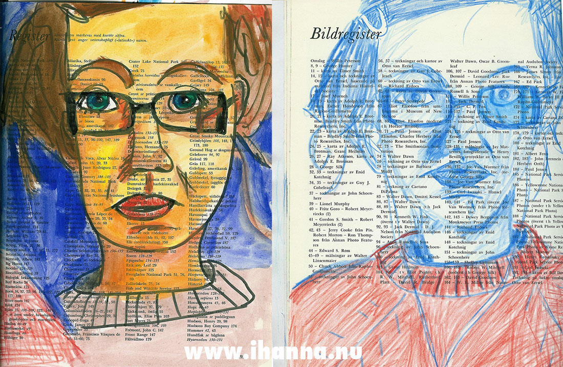 iHanna self portrait in two different ways in my Art Journal