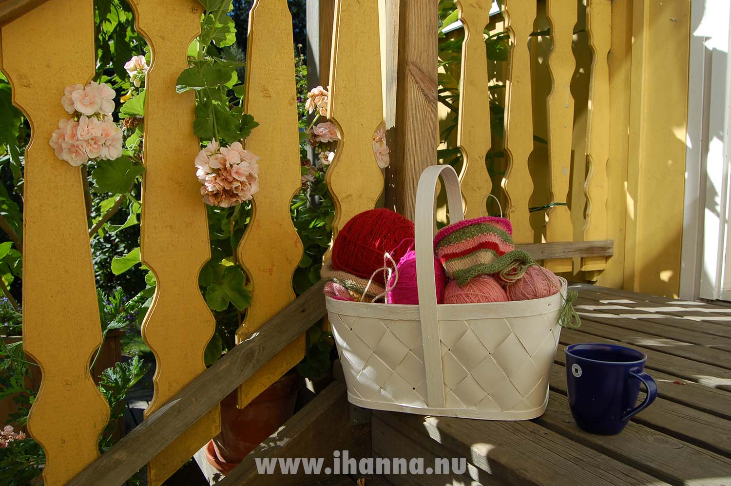 My knitting basket on the stairs, Photo by iHanna (Copyright Hanna Andersson)