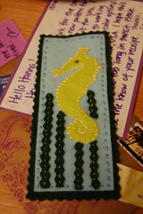 Sea horse bookmark made by swap partner Sandra