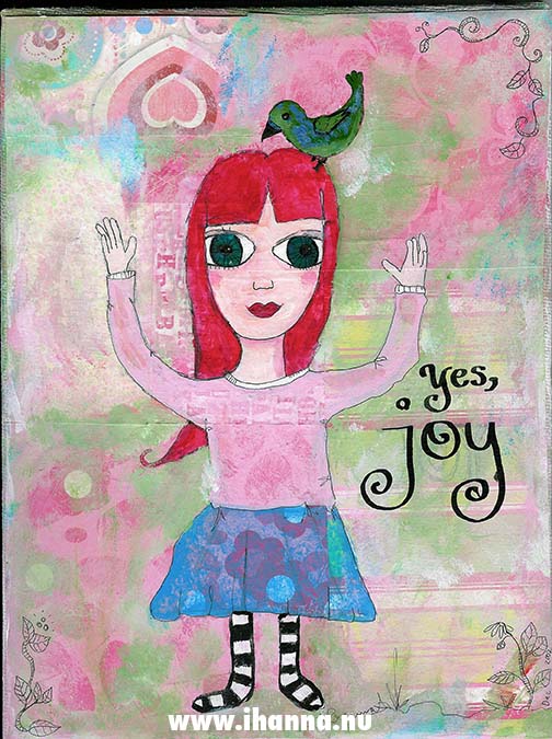 Paper patchwork background artwork on canvas (Copyright Hanna Andersson)