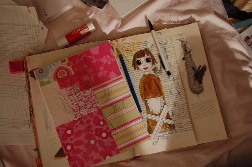 Canvas with paper patchwork (Copyright Hanna Andersson)