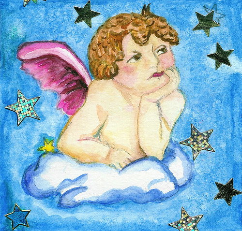 Daily Art Card no 01 Angel by iHanna, Copyright Hanna Andersson