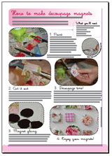 Free PDF tutorial on how to create decoupage magnets made by ihanna