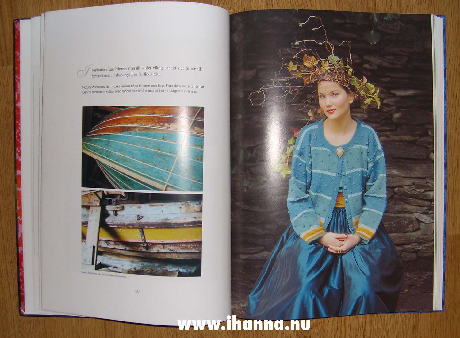 Poesi i maskor - kofta spread in the Swedish translation of the book Poetry in stitches (Photo H. Andersson)