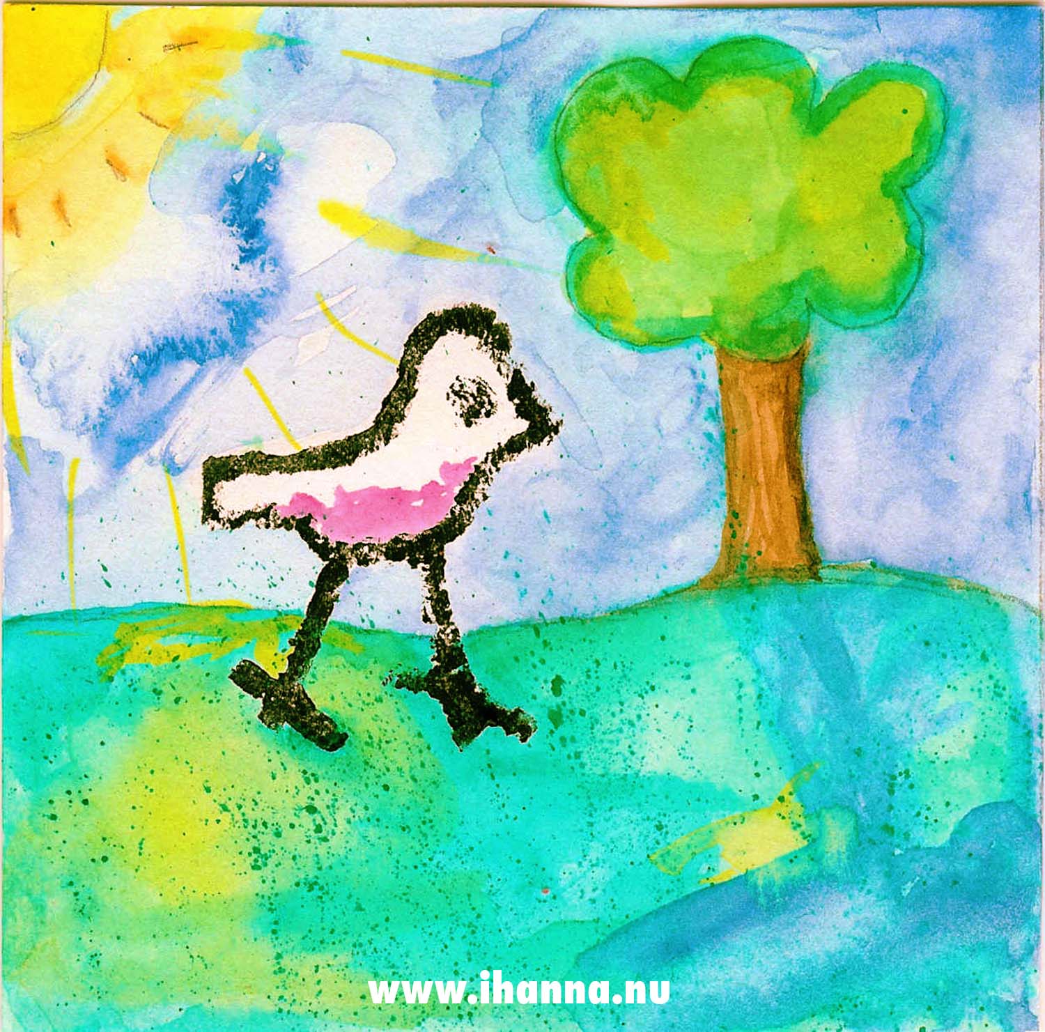 Bird Print - Daily Art Card by iHanna - Copyright Hanna Andersson