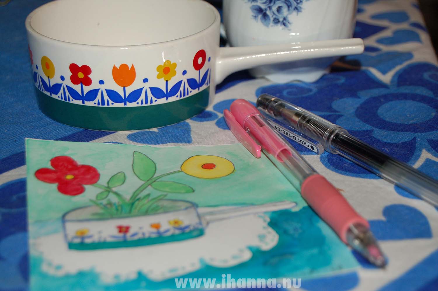 Set up to paint a Daily Art Card by iHanna (Copyright Hanna Andersson)