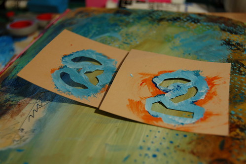 Cut number stencils from paper (Copyright Hanna Andersson)