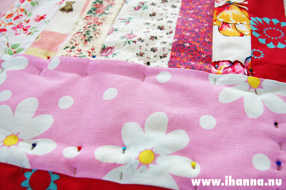 Pink quilt top sewn by iHanna 