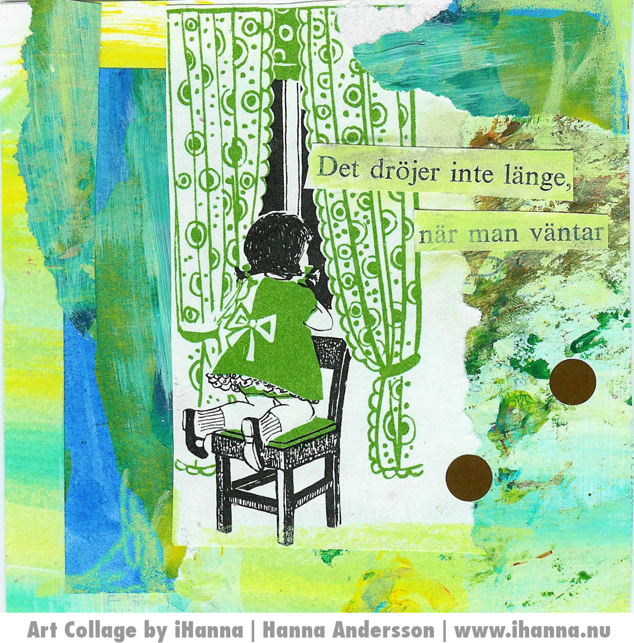 Waiting - an art card collage by Hanna Andersson, Studio iHanna 