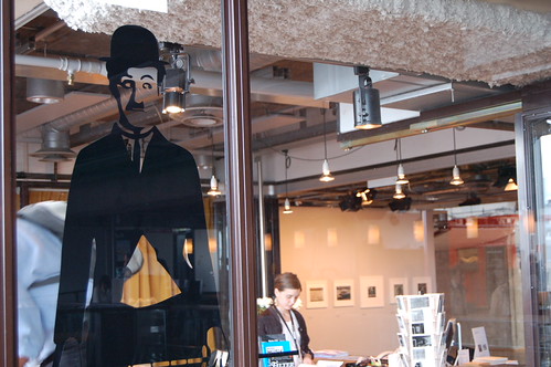 Charlie Chaplin on a window at Kulturhuset Stockholm Sweden 2008 (Photo copyright Hanna Andersson)