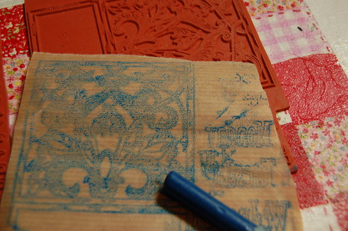 Wax rubbings using cheap crayons to experiment with (Copyright Hanna Andersson)