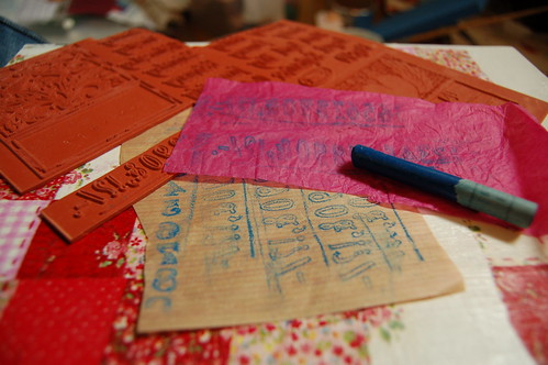 Wax rubbings using cheap crayons to experiment with (Copyright Hanna Andersson)