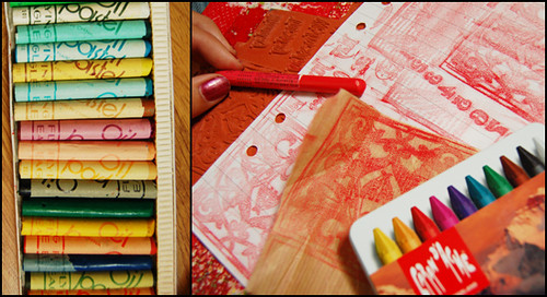 Crayons to experiment with (Copyright Hanna Andersson)