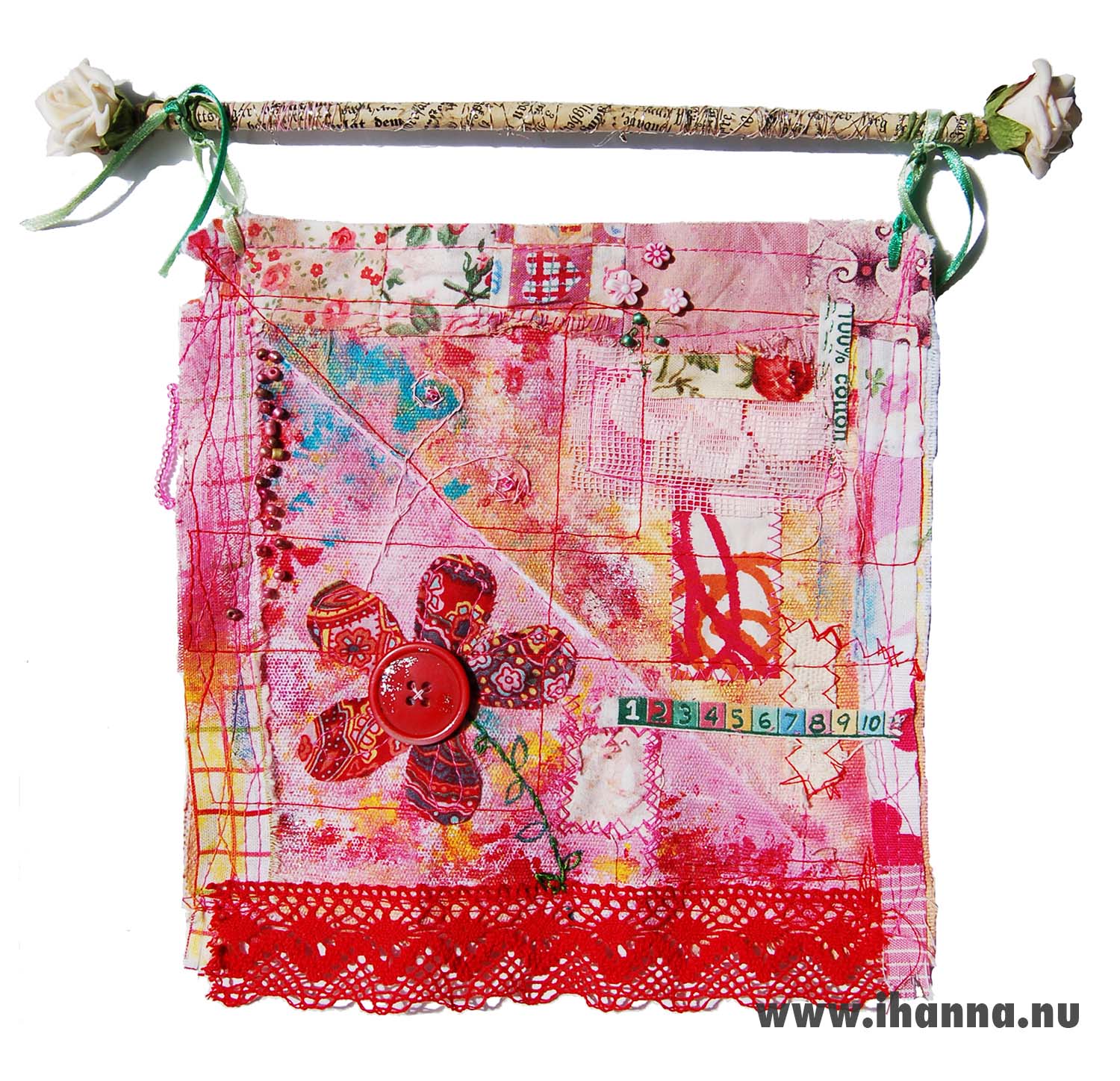 Textile art piece experiments on Summer Quilt I made by iHanna (Copyright Hanna Andersson)