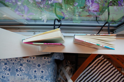 Moms Paper Patchwork notebook from above all made by her (Copyright Hanna Andersson)