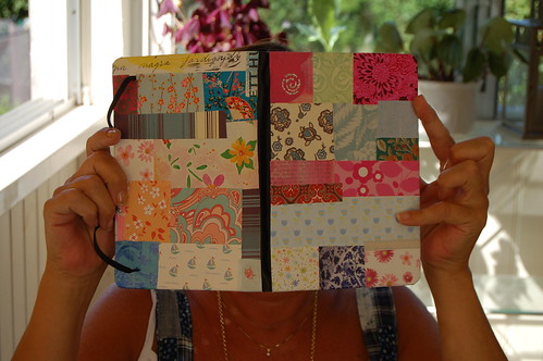 Mom with her Paper Patchwork Notebook Cover (Photo copyright Hanna Andersson)
