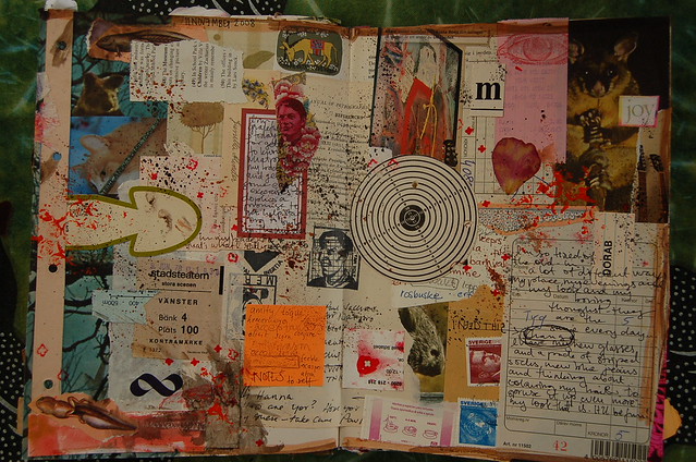 Art Journal spread in altered book by iHanna (Copyright Hanna Andersson)