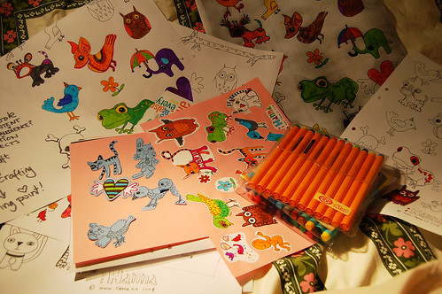 Photo copied my own drawings to color them in in different ways