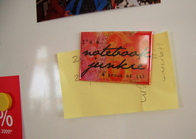 Notebook junkie magnet design on the fridge by iHanna (Design and photo copyright Hanna Andersson)