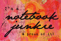 Notebook junkie magnet design (Design and photo copyright Hanna Andersson)