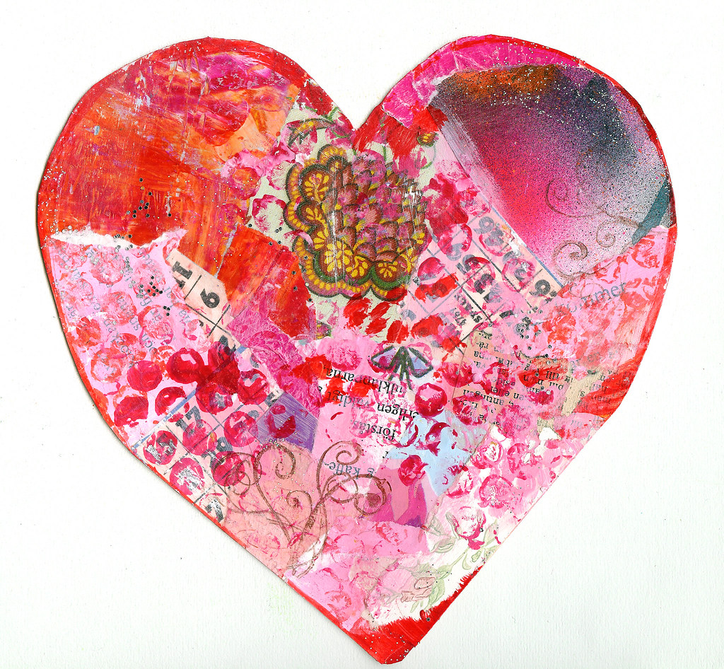 January Love heart number 1 heart shaped collage by iHanna 2009 (sold)