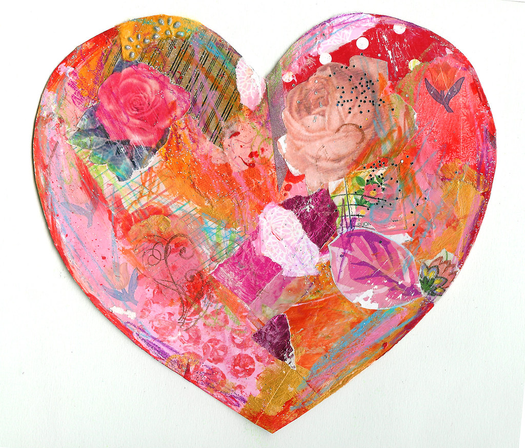 January Love heart number 4 heart shaped collage by iHanna 2009