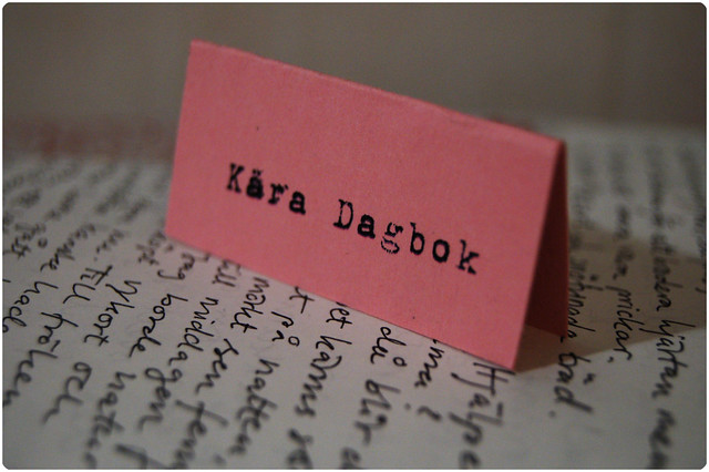 Dear diary tab on top of journaling (Photo Copyright Hanna Andersson)
