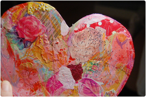 Detail of heart shaped collage by iHanna