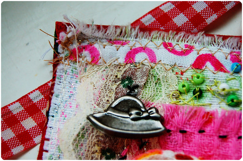 Take of your hat? (copyright Hanna Andersson) Take of your hat textile art detail by iHanna (Copyright Hanna Andersson)
