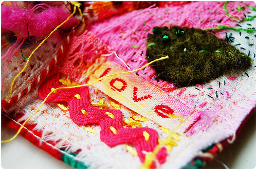 Love (copyright Hanna Andersson) Take of your hat textile art detail by iHanna (Copyright Hanna Andersson)