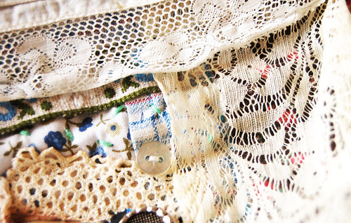 Art Quilt - detail of grandma tribute quilt Not your grandmothers craft (copyright Hanna Andersson)