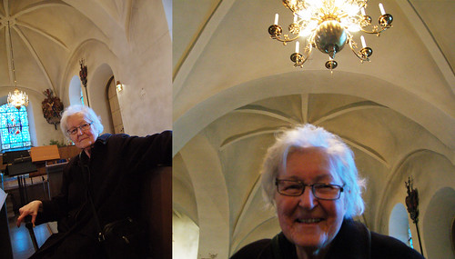 Inga Andersson my grandmother at church at the celebration sermon (copyright Hanna Andersson)