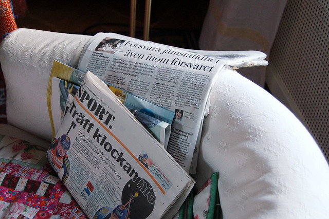 Old newspapers because dad was here - Photo Copyright Hanna Andersson