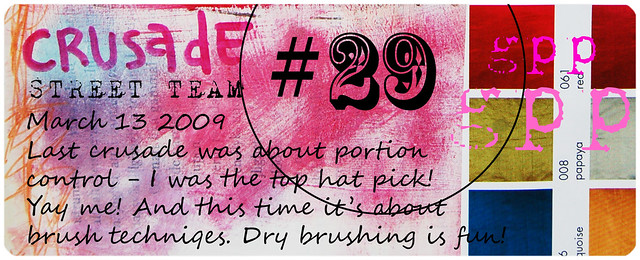 Crusade #29 Brush effects and Dry Brush Effects in my Art Journal on a page (copyright Hanna Andersson)