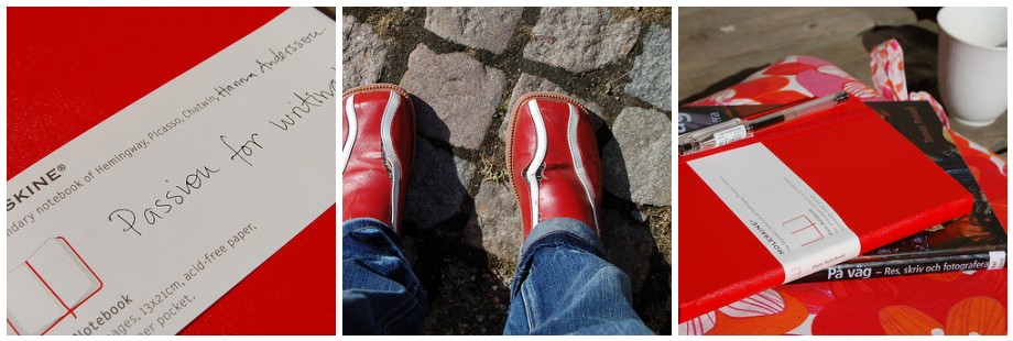 Red Moleskine, red shoes, iHanna