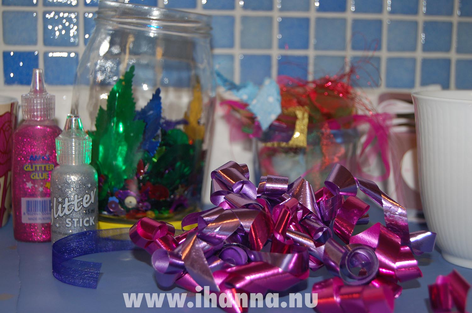 Materials ready! Setting up for creating paper cloth material using some fun materials (Photo copyright Hanna Andersson)