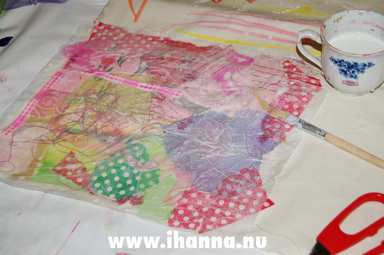 The very last step of creating your own paper cloth (Photo copyright Hanna Andersson)
