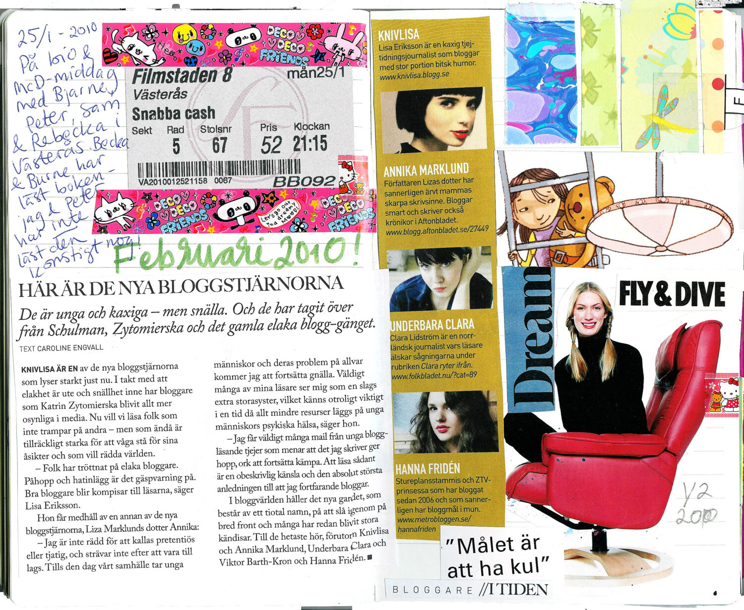 Diary collages January 2010 (Copyright Hanna Andersson)