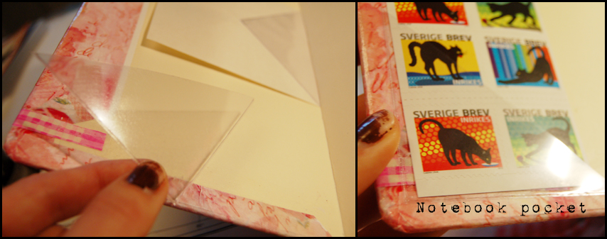 Inside pocket for the pink Owl Diary Notebook