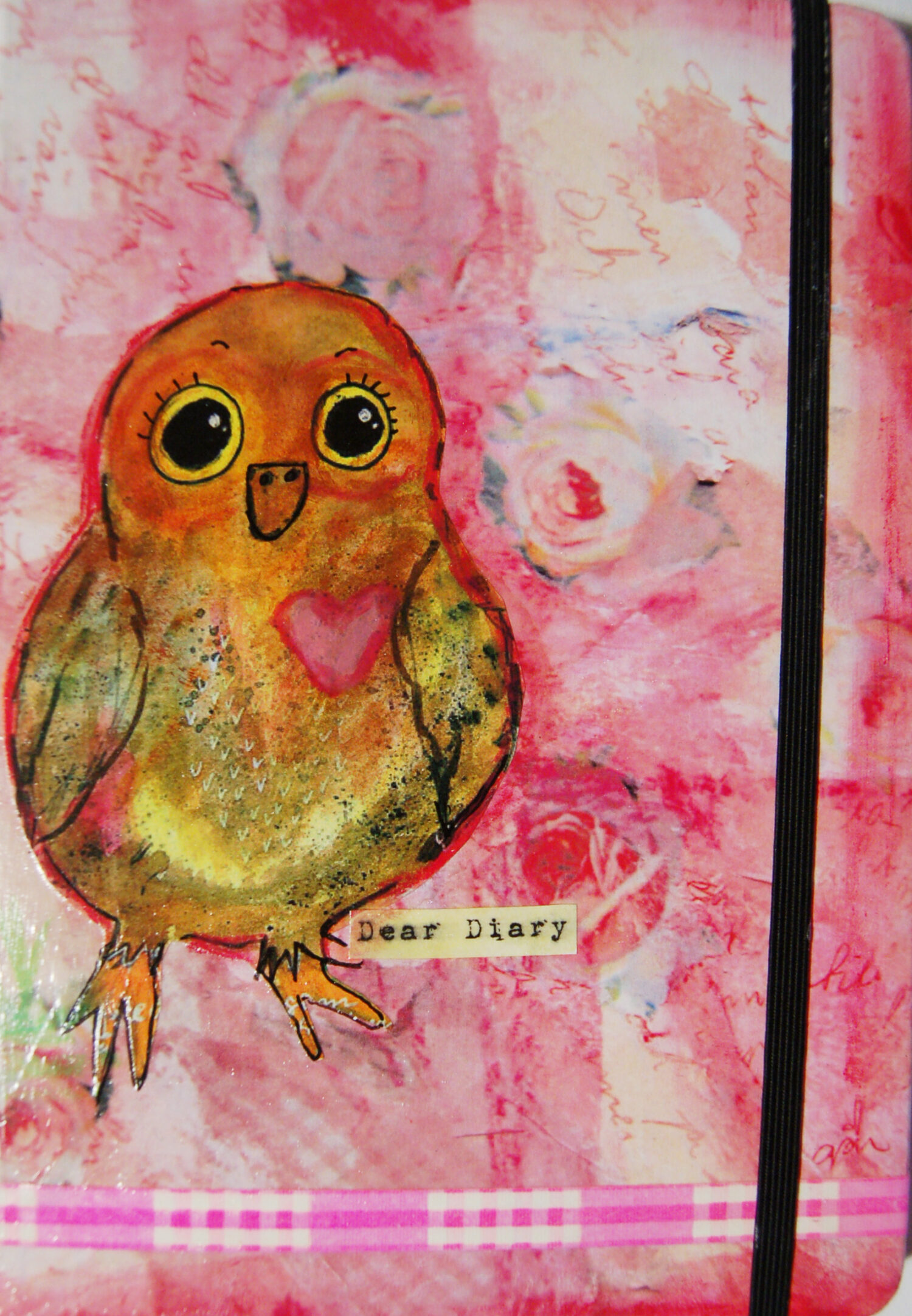 Pink Owl Dear diary notebook cover by iHanna (Copyright Hanna Andersson)