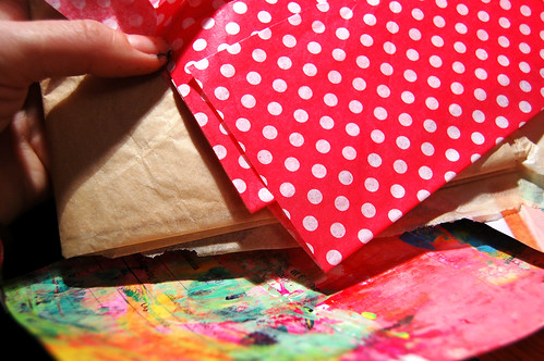 Tissue paper plain and patterned to use in art journaling (Photo copyright Hanna Andersson)