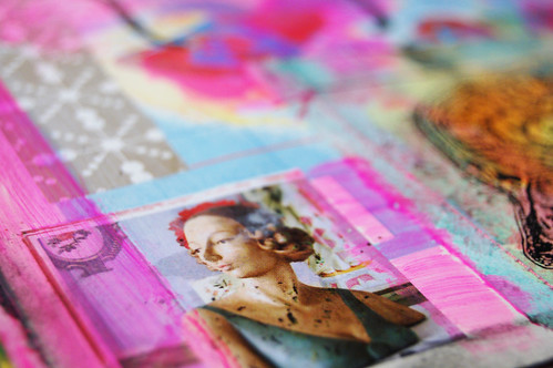 Detail of Manikin image on tissue paper in Art Journal by iHanna (Copyright Hanna Andersson)