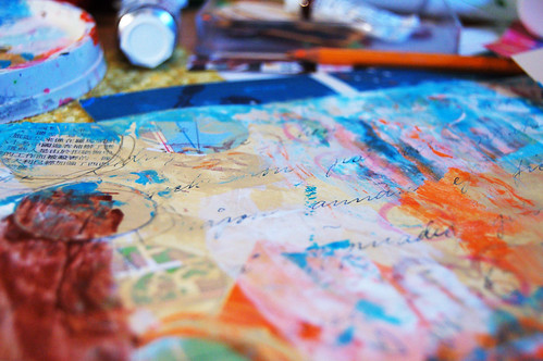 Creating background papers for mixed media by iHanna