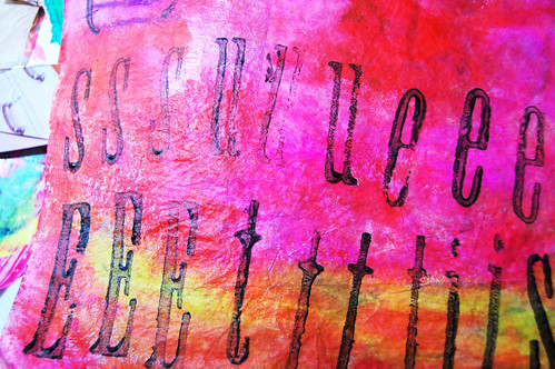 Letters and paint on tissue paper (Photo copyright Hanna Andersson)