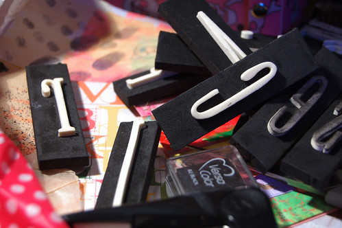 Using my big alphabet foam stamps (Photo copyright Hanna Andersson)