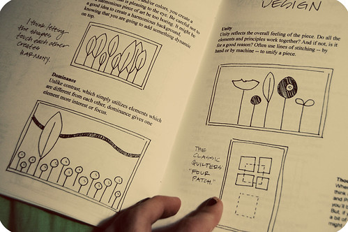 Design ideas illustrated inside the zine Small art quilts by Deborah Boschert
