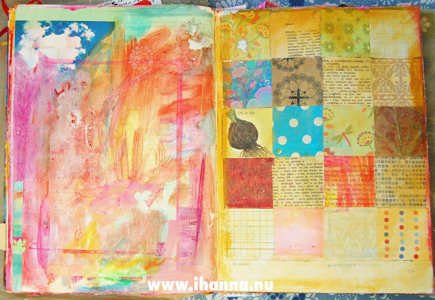 Experimenting with grids (Photo by iHanna - Hanna Andersson) Grid and painted background done (Copyright Hanna Andersson)