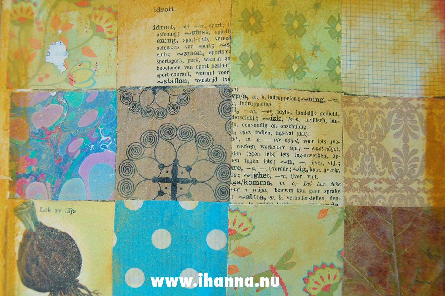 Grid close-up in art journal (Copyright Hanna Andersson)