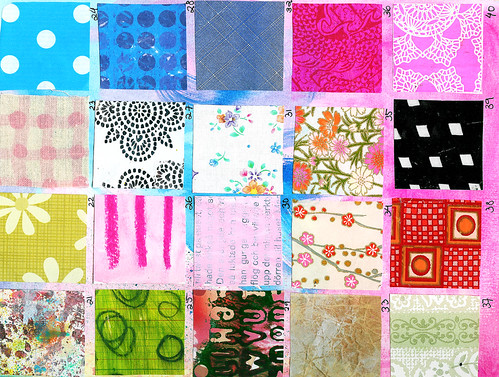 Grid Sampler Pretty Papers - page 2  in art journal spread (Copyright Hanna Andersson) 2010