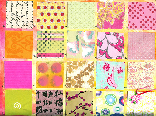 Grid Sampler of Papers page one of two in art journal by iHanna (Copyright Hanna Andersson) 2010